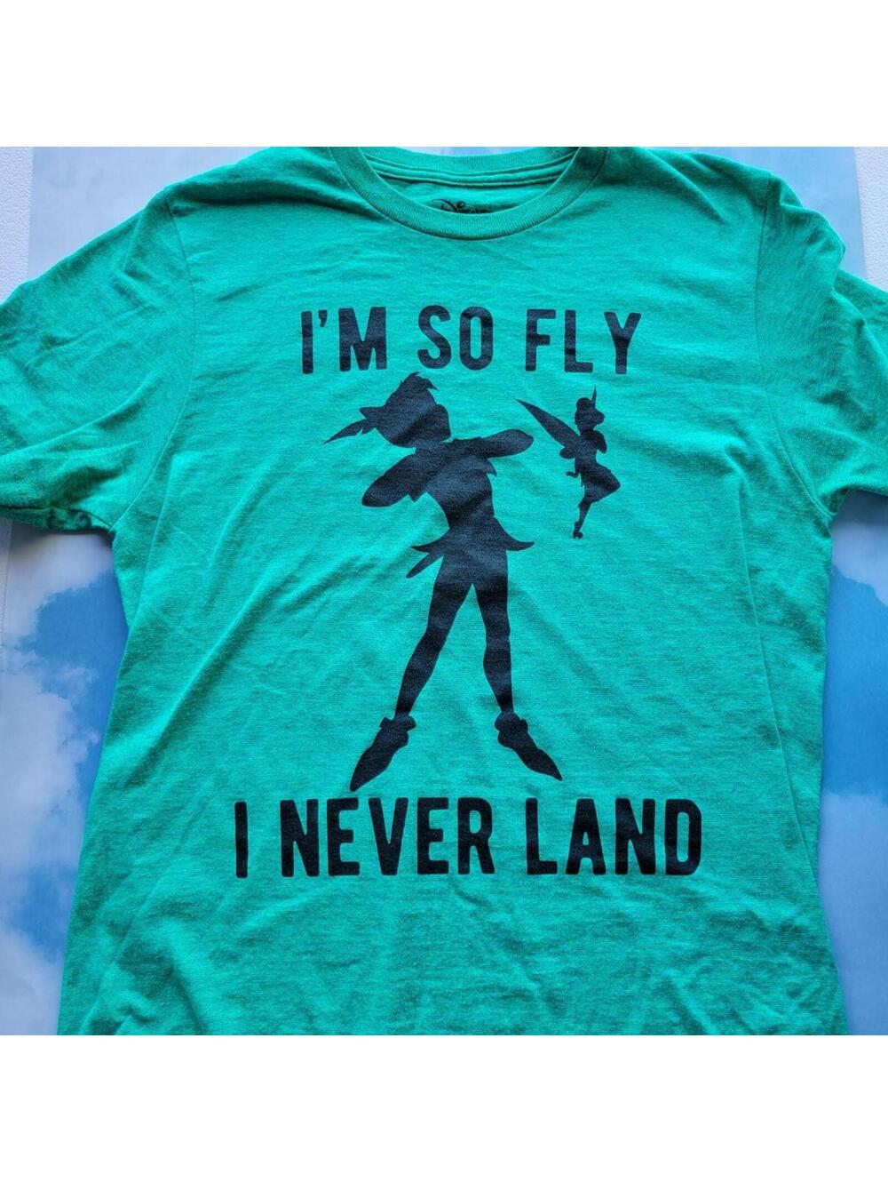 Disney Peter Pan and Tinkerbell green cotton t-shirt Size S